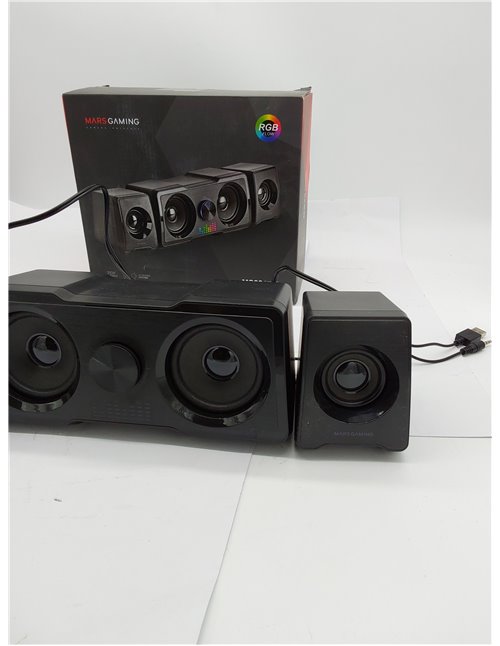 Mars Gaming MS22, Altavoces Gaming Compactos 2.2, RGB Flow, Subwoofer + 4 Drivers Activos, Sonido DSP 35W, Negro