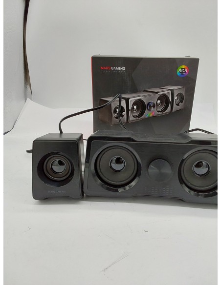 Mars Gaming MS22, Altavoces Gaming Compactos 2.2, RGB Flow, Subwoofer + 4 Drivers Activos, Sonido DSP 35W, Negro