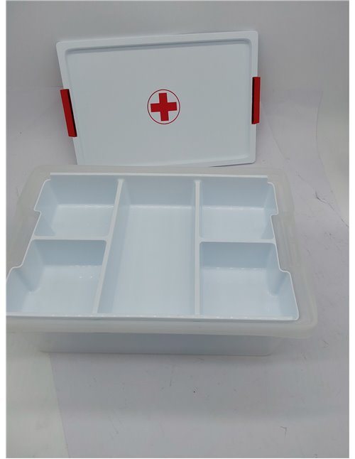 Tatay Caja Botiquín Primeros Auxilios con Tapa, 7L de Capacidad, con Asas, Tapa 100% Materiales reciclados, Libre de BPA. Medida
