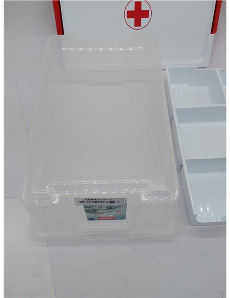 Tatay Caja Botiquín Primeros Auxilios con Tapa, 7L de Capacidad, con Asas, Tapa 100% Materiales reciclados, Libre de BPA. Medida