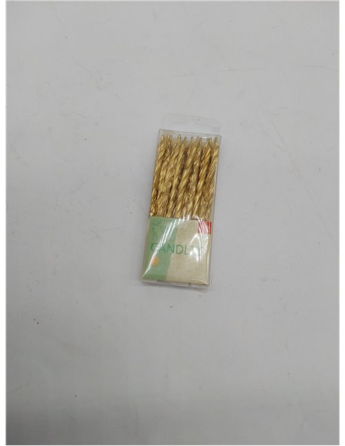 Folat - Velas de color oro con soporte - 16 piezas 