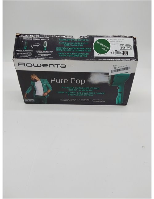 Rowenta Pure Pop DR2024 - Cepillo de vapor, 1300 W con salida hasta 20 gr/min que plancha y purifica, elimina pelusas y pelo, ca
