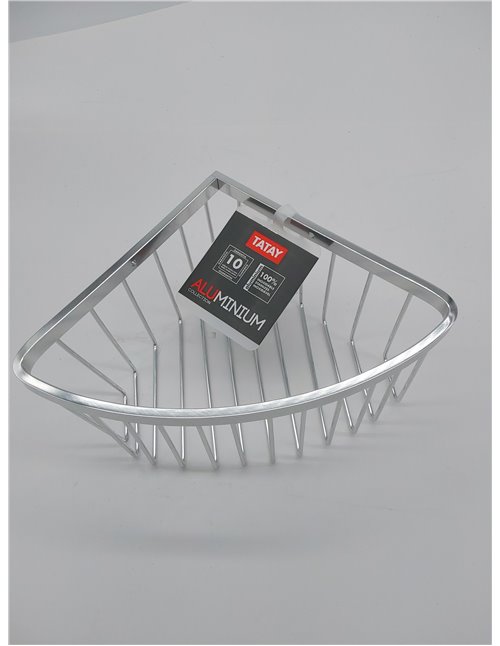 TATAY 6604100 - Aluminium Cesta organizadora de Ducha rinconera de Aluminio, Capacidad para 5 kg, 20 x 11.5 x 20 cm 