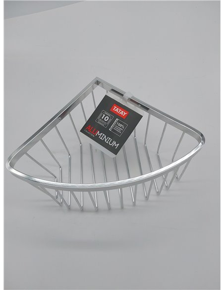 TATAY 6604100 - Aluminium Cesta organizadora de Ducha rinconera de Aluminio, Capacidad para 5 kg, 20 x 11.5 x 20 cm 
