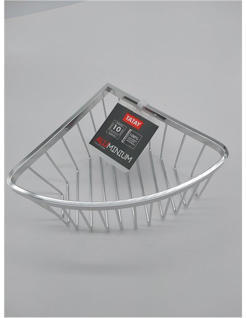 TATAY 6604100 - Aluminium Cesta organizadora de Ducha rinconera de Aluminio, Capacidad para 5 kg, 20 x 11.5 x 20 cm 