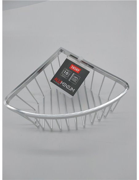TATAY 6604100 - Aluminium Cesta organizadora de Ducha rinconera de Aluminio, Capacidad para 5 kg, 20 x 11.5 x 20 cm 