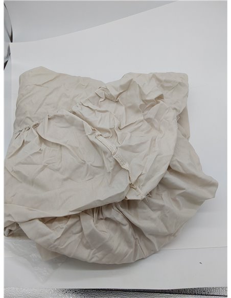 Burrito Blanco | Sábana Ajustable | Cama de 80cm. (+Medidas Disponibles) | 50% Algodón - 50% Poliéster | Diseño A7 | Color Beige