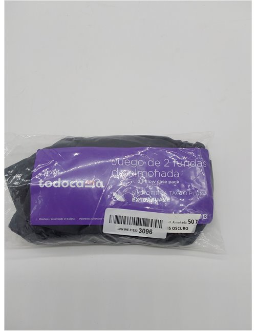 Todocama – Juego de 2 Fundas de cojín, Microfibra Extra Suave, hipoalergénicas. Juego de 2-50x70 cm Gris Oscuro 