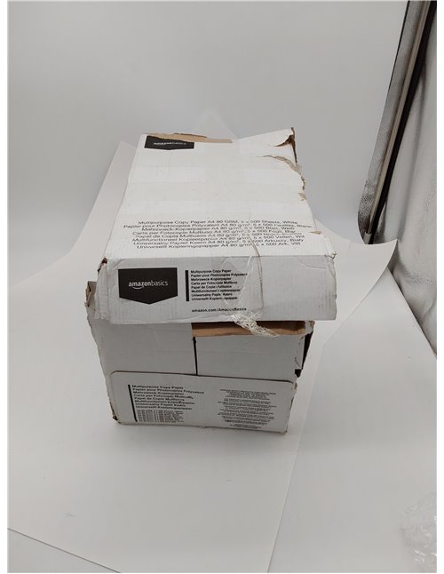 Amazon Basics Papel multiusos para impresora A4 80gsm, 2500 Unidad, 5 Paquetes de 500, Blanco
