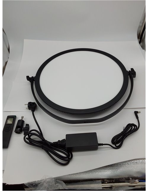 Neewer LED Iluminación Redonda Estudio Bicolor, Luz Ultrafina con Borde Estudio, Luz Retrato Regulable 21" y 70W con Soporte Bat