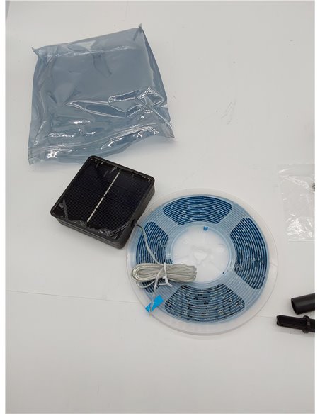 Homeleo Tira LED solar mejorada de 6 m, 180 LED, resistente al agua, tiras LED para el exterior, 8 modos de encendido y apagado 