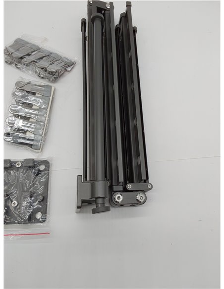 Hggzeg Tendedero de Ropa montado en la Pared, Estante retráctil con Ganchos, Giratorio de 360°, Triple, Plegable, para balcón, l