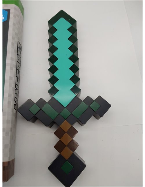 Luz espada de diamante Minecraft - Producto oficial, 3 modos de luz dinámica con reacción al sonido, decoración para sala de jue