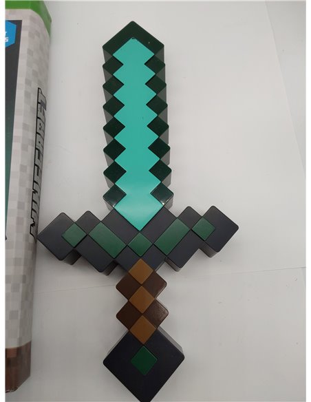Luz espada de diamante Minecraft - Producto oficial, 3 modos de luz dinámica con reacción al sonido, decoración para sala de jue