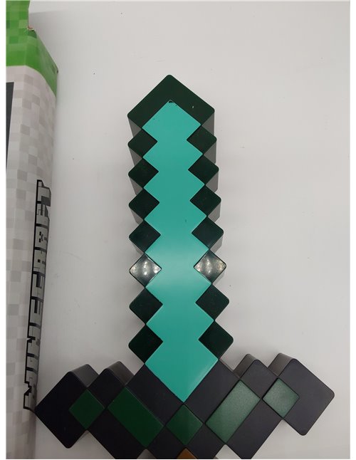 Luz espada de diamante Minecraft - Producto oficial, 3 modos de luz dinámica con reacción al sonido, decoración para sala de jue