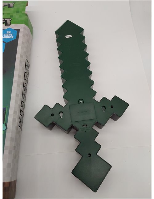 Luz espada de diamante Minecraft - Producto oficial, 3 modos de luz dinámica con reacción al sonido, decoración para sala de jue