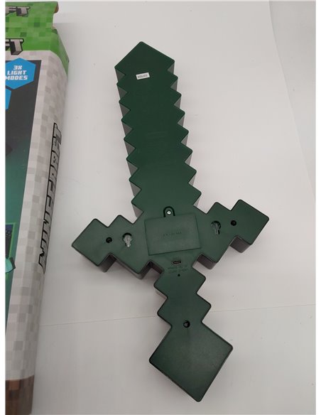 Luz espada de diamante Minecraft - Producto oficial, 3 modos de luz dinámica con reacción al sonido, decoración para sala de jue