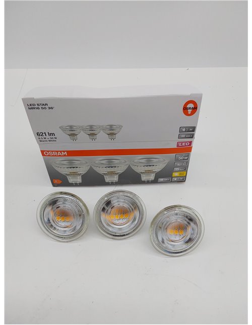OSRAM Juego de 3 bombillas reflectoras LED MR16 de bajo voltaje con casquillo retrofit, alternativa a las bombillas halógenas de