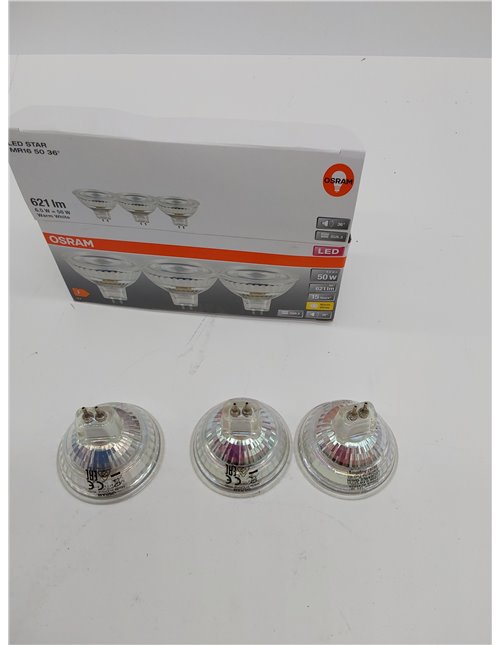 OSRAM Juego de 3 bombillas reflectoras LED MR16 de bajo voltaje con casquillo retrofit, alternativa a las bombillas halógenas de