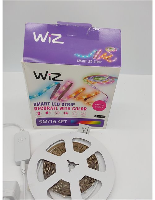 WiZ - Tira led inteligente 5m, RGBIC, incluye alimentador, hasta 16 millones de colores, conéctala vía WIFI, con tecnología Spac