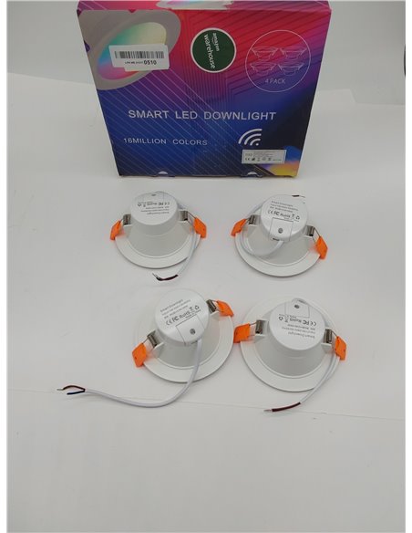 4 x Foco empotrable LED Bluetooth, regulable 10W RGBW Foco empotrable LED Techo APP con mando a distancia Blanco cálido Blanco f