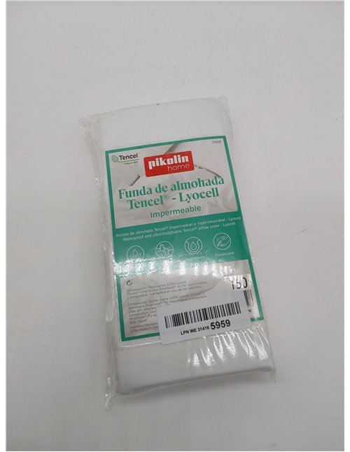 Pikolin Home Funda de Almohada Tencel, Hipertranspirable, Impermeable, Extrasuave, Cierre con Cremallera, Varias Medidas, 150x40