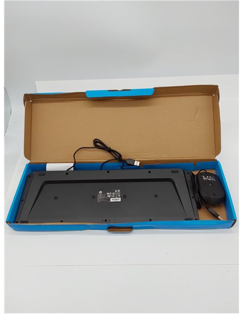 HP 150 Teclado y Ratón con Cable - (1600 PPP, Indicadores LED, Puerto USB-A, 12 Teclas de Atajos, Windows 10, Windows 11) QWERTY