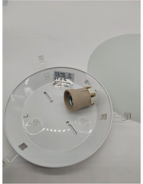 Eglo Lámpara de techo MARS, aplique de pared con 1 bombilla, lámpara de techo de acero, color blanco, vidrio blanco satinado, ca