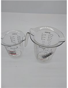 Westmark pack de 2 Jarras medidoras, Escalas de medición multilingües y varias unidades de medida, Volumen de llenado: 1 l