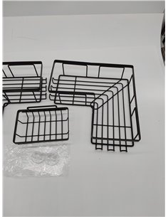 estante de ducha sin taladrar, estante de ducha de 3 piezas esquinero con ganchos, estante de ducha de acero inoxidable cesta de 2