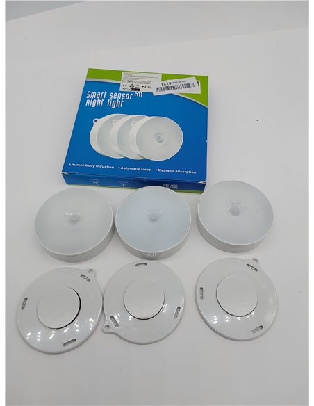 daphomeu Luz led nocturna con sensor de movimiento, Funciona con 3 pilas AAA. iluminación de armario, sensor de movimiento inter
