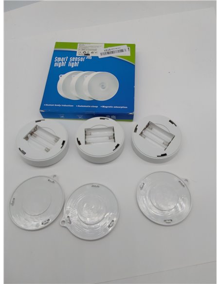 daphomeu Luz led nocturna con sensor de movimiento, Funciona con 3 pilas AAA. iluminación de armario, sensor de movimiento inter