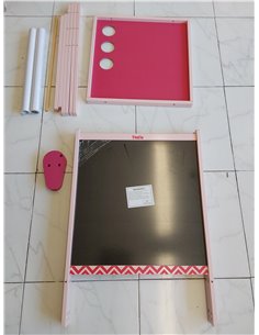 FUNLIO Caballete de Arte para Niños de 3 a 8 años, Tablero Antideformación, pizarra infantil con Pizarra Magnética/Blanca, 3 Alt 2