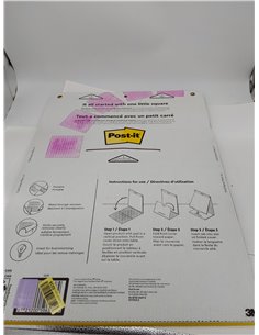 Post-It Super Sticky Notas para Reuniones, Paquete de 1 Bloc de Notas, con 20 Hojas, 584x508 mm, Color Blanco, Para Compartir Id 2