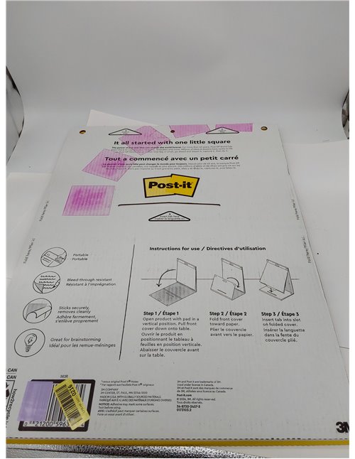 Post-It Super Sticky Notas para Reuniones, Paquete de 1 Bloc de Notas, con 20 Hojas, 584x508 mm, Color Blanco, Para Compartir Id