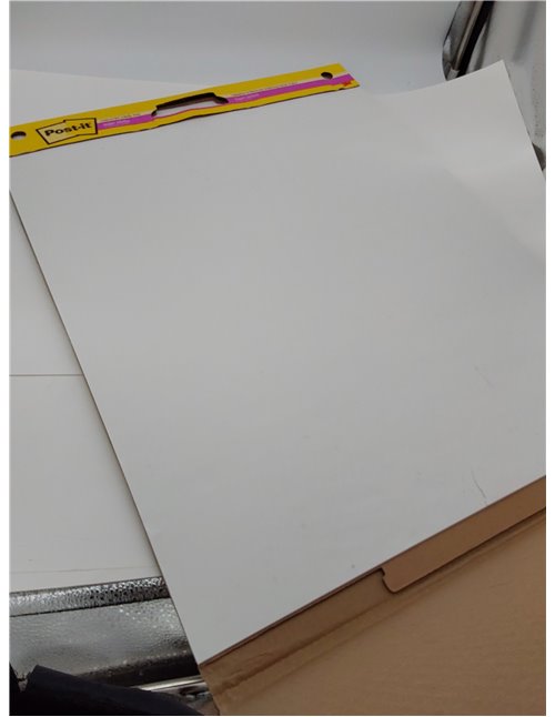 Post-It Super Sticky Notas para Reuniones, Paquete de 1 Bloc de Notas, con 20 Hojas, 584x508 mm, Color Blanco, Para Compartir Id
