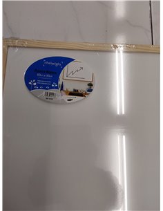CHELY INTERMARKET Pizarra Blanca Esmaltada 90X60 CM NO Magnética Marco Madera Incluye Rotulador Borrador Kit Colgar Tablero Ofic 2