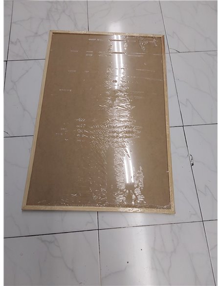 CHELY INTERMARKET Pizarra Blanca Esmaltada 90X60 CM NO Magnética Marco Madera Incluye Rotulador Borrador Kit Colgar Tablero Ofic