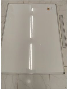 OFITURIA® Pizarra Blanca Magnética Lacada Con Marco De Aluminio Resistente Fácil De Borrar En Seco, Medida 120x90 cm