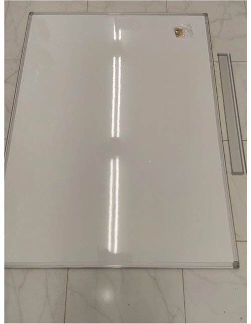 OFITURIA® Pizarra Blanca Magnética Lacada Con Marco De Aluminio Resistente Fácil De Borrar En Seco, Medida 120x90 cm
