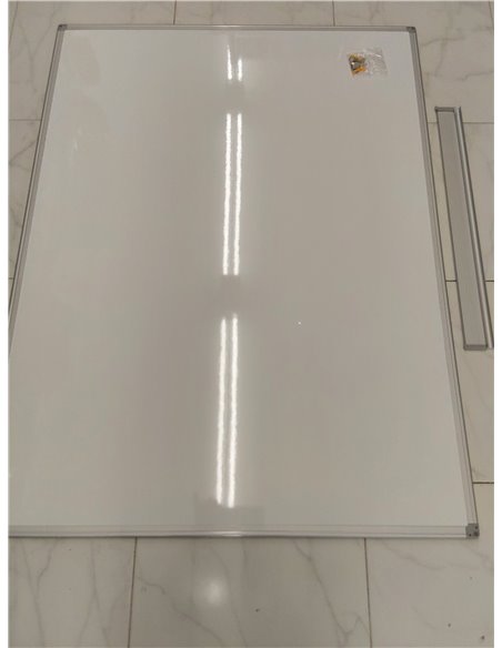 OFITURIA® Pizarra Blanca Magnética Lacada Con Marco De Aluminio Resistente Fácil De Borrar En Seco, Medida 120x90 cm