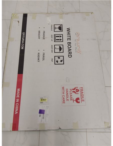 OFITURIA® Pizarra Blanca Magnética Lacada Con Marco De Aluminio Resistente Fácil De Borrar En Seco, Medida 120x90 cm
