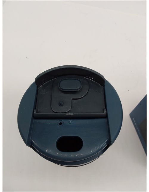 Joseph Joseph Sipp, Polipropileno (PP) Taza para llevar café y té, Vaso con tapa, a prueba de fugas, sin BPA, 340 ml, azul oscur