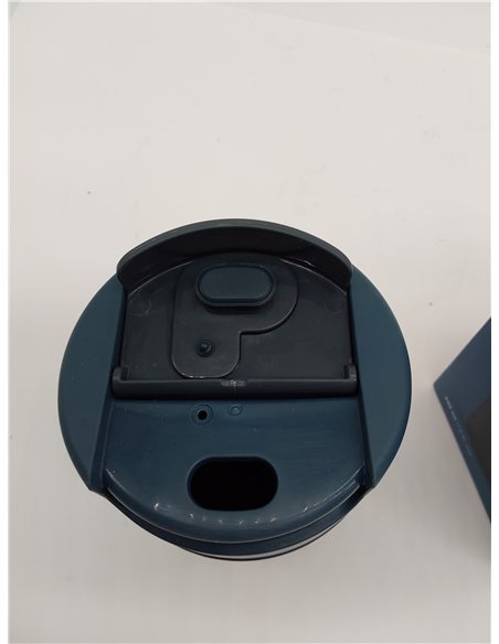 Joseph Joseph Sipp, Polipropileno (PP) Taza para llevar café y té, Vaso con tapa, a prueba de fugas, sin BPA, 340 ml, azul oscur