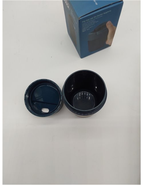 Joseph Joseph Sipp, Polipropileno (PP) Taza para llevar café y té, Vaso con tapa, a prueba de fugas, sin BPA, 340 ml, azul oscur