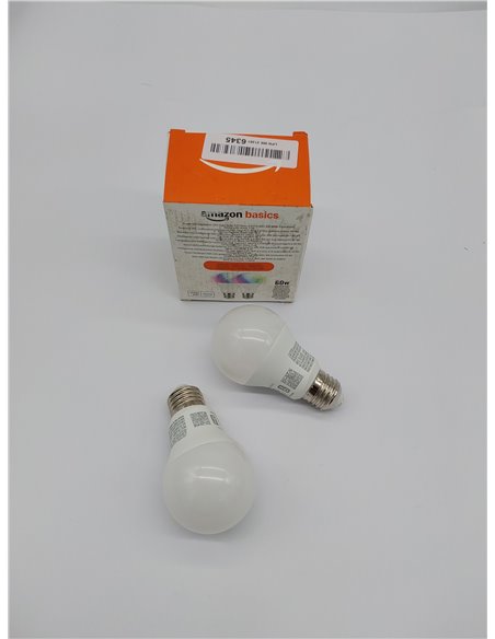 Amazon Basics Smart A60 Bombilla led multicolor, casquillo E27, WiFi de 2,4 GHz, 8 W (equivalente a 60 W), funciona solo con Ale