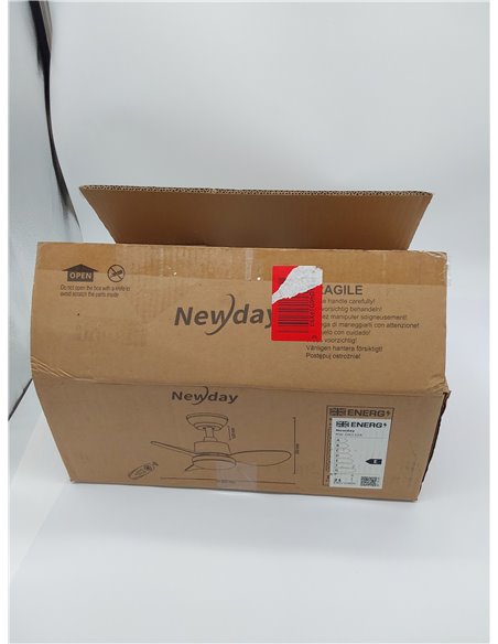 Newday 61cm Ventilador de Techo con Luz y Mando a Distancia, Ventiladores Techo con Lámpara Dimmer Pequeño, Ventilador Techo Bla