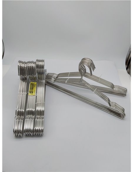 Tosnail Paquete de 50 perchas de metal de alambre resistente de acero inoxidable, 42 cm 