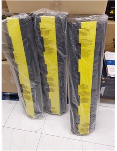 Pasacables de Suelo de Caucho Doble Vía 980x245x45 cm | Protector de Cables para Suelo Exterior, Antideslizante Resistente a la 