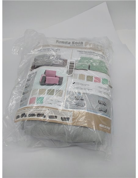 Eysa Funda de Chaise Longue práctica Oriente 290cm., Color 06/Gris, Izquierda Vista Frontal